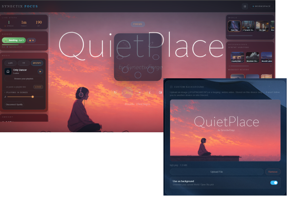 Custom animated and static backgrounds