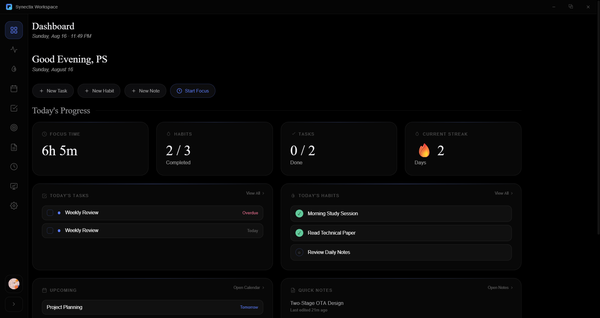Premium workspace screenshot
